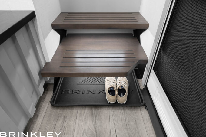 | Model G 3520 Toy Haulers 50 Model G 4120 Fifth Wheels Interior Step Shoe Storage 2026 Brinkley RV 5506