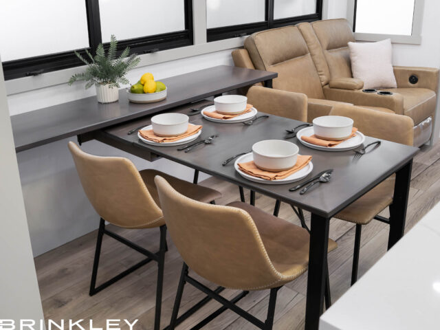 | Model G 4100 Toy Haulers 48 2025 Brinkley RV Model G 4100 Dining Room G Dinesk Table 4 Four 4103