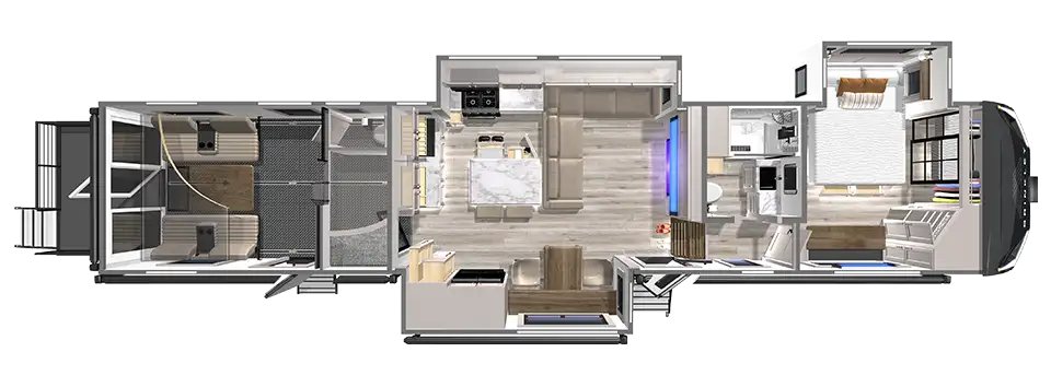 Brinkley RV Model G 3950 Toy Hauler Floorplan G3950 Toy Hauler 14 foot Garage