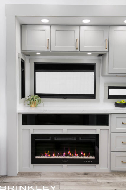 | Model G 4100 Toy Haulers 52 2025 Brinkley RV Model G 4100 Living Room Fireplace 4035