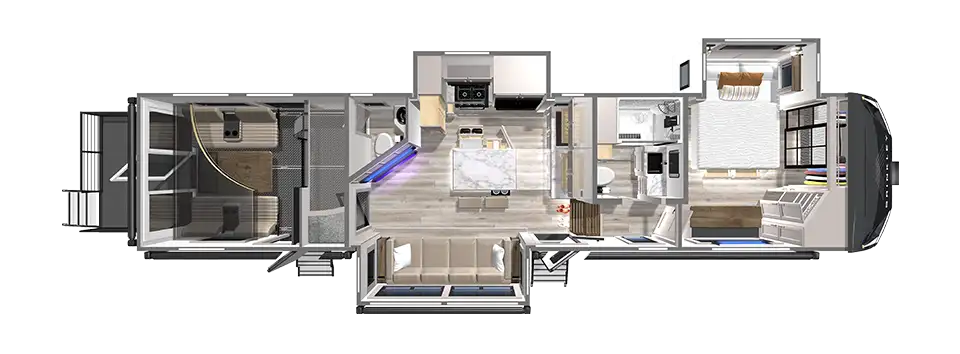 Brinkley RV Model G 3500 Toy Hauler Floorplan G3500 Toy Hauler 11 foot Garage