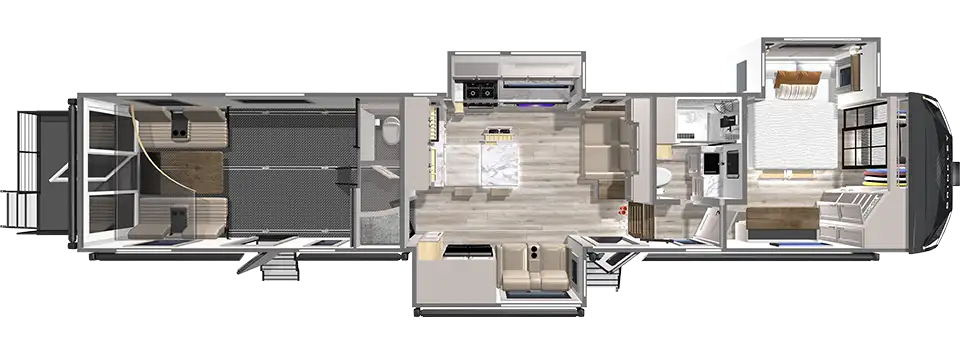 Brinkley RV Model G 4120 Toy Hauler Floorplan Fifth Wheel Toy Hauler with 17 foot Garage G 4120 by Brinkley RV