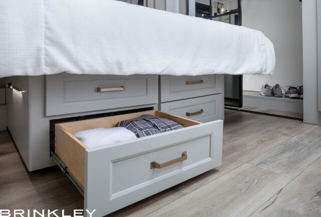 | Model G 4100 Toy Haulers 61 Brinkley RV Model G 3500 Fifth Wheels Int Bedroom Bed Drawers 9608