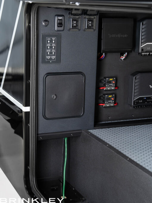 | Model Gx Toy Hauler Line 62 Model Gx 3500x Fifth Wheels Exterior Campside Controls 2026 Brinkley RV 0917