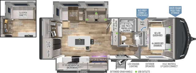 | Model Z AIR 285 Travel Trailers 8 Model Z AIR 285 Floorplan