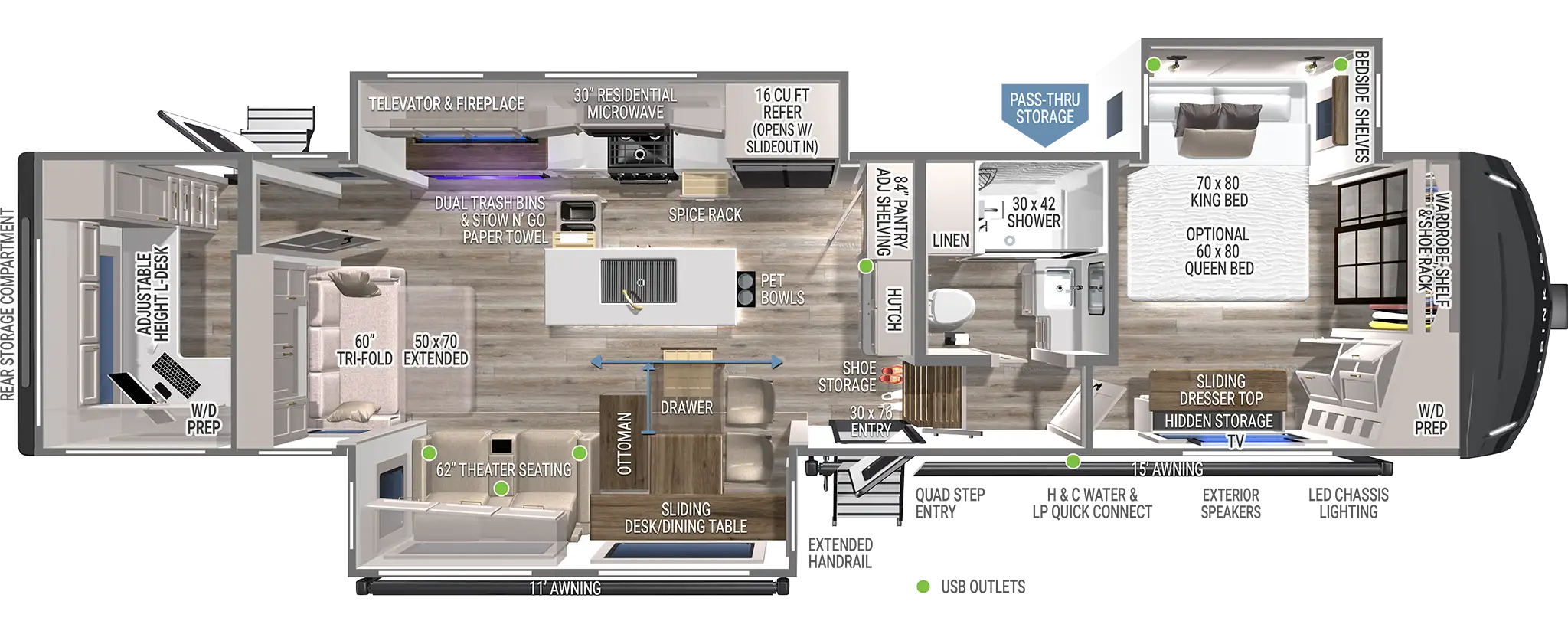 | Model Z 3515 Fifth Wheels 1 Z 3515 Luxury Fifth Wheels with Office Desk