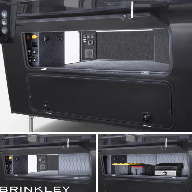 | Model G Fifth Wheel Toy Hauler Line 102 Brinkley RV Model G 3500 Toy Haulers Exterior Front Cargo 8000M