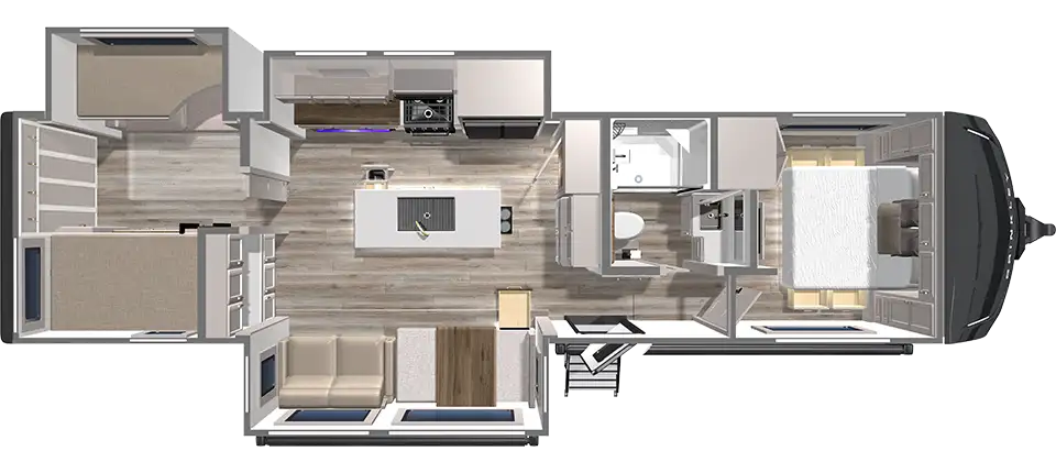 Brinkley RV Model Z AIR 315 Bunkhouse Travel Trailer Floorplan Model Z 315 AIR Travel Trailer Floorplan