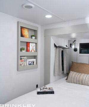 | Model G 3500 Toy Haulers 55 Brinkley RV Model G 3500 Fifth Wheels Int Bedroom Shelves 01428