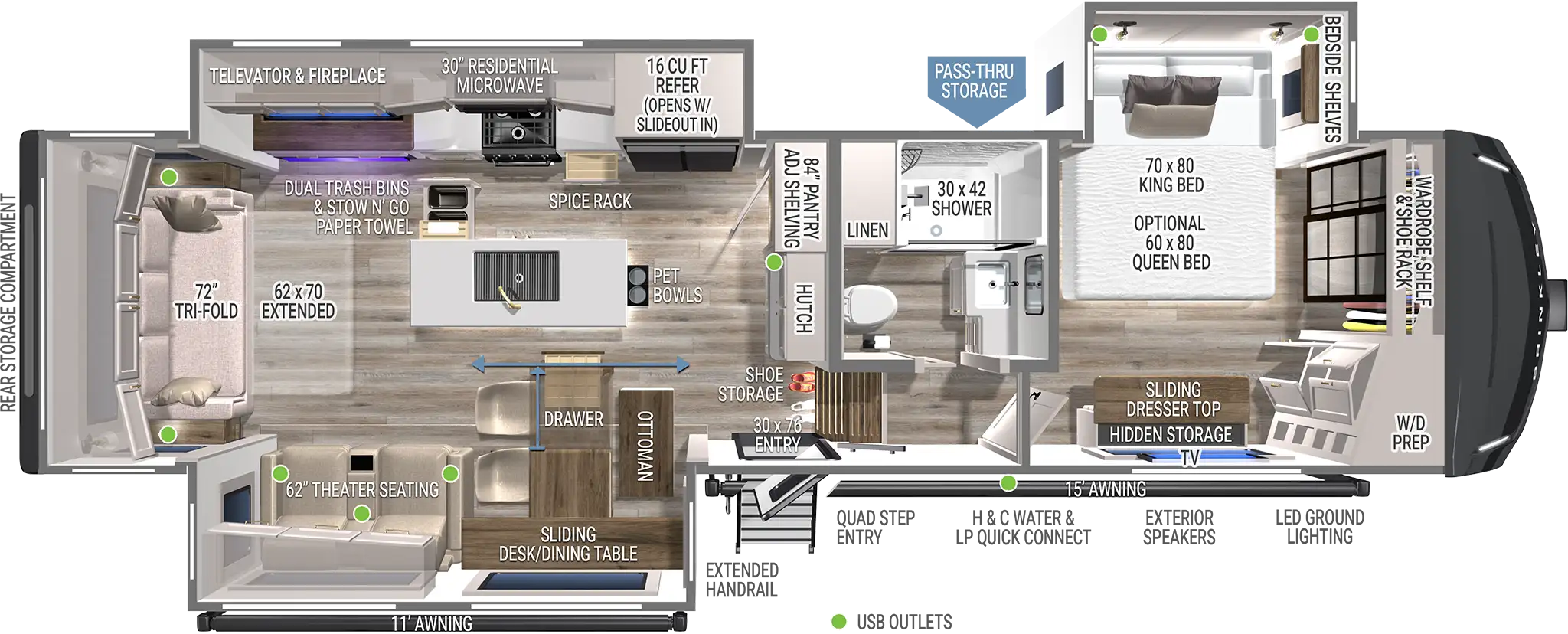 | Model Z 3100 Fifth Wheels 1 Brinkley RV Model Z 3100 Fifth Wheel Floorplan