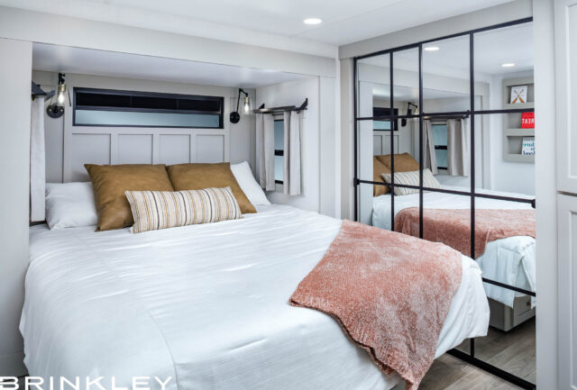 | Model G 4100 Toy Haulers 58 Brinkley RV Model G 3500 Fifth Wheels Int Bedroom Main 9600