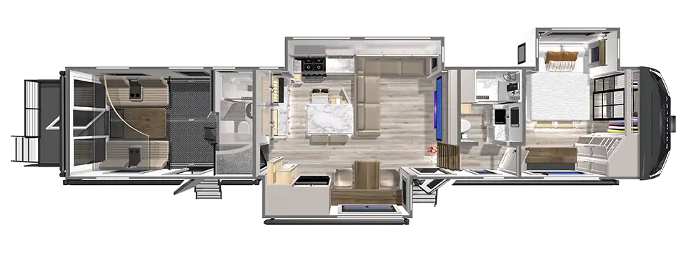 Brinkley RV Model G 3970 Toy Hauler Floorplan Model G 3970 Toy Hauler 2 Full Bathrooms 2025