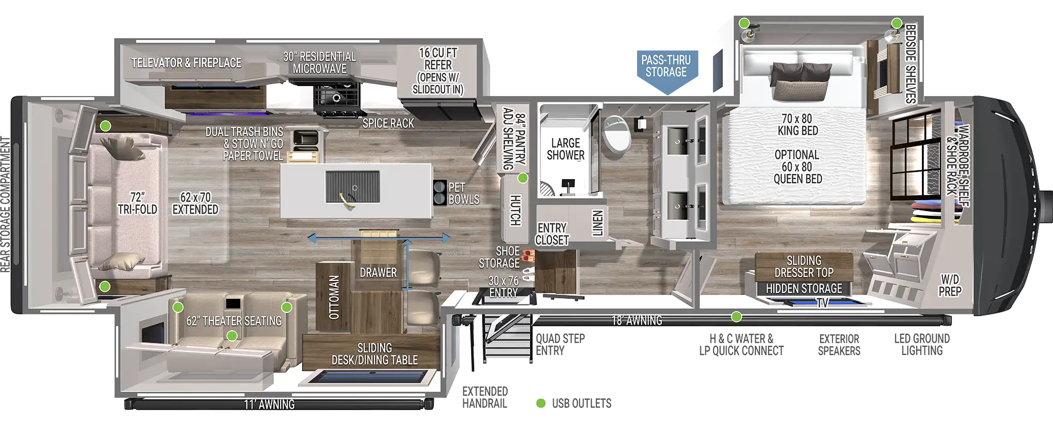 | Model Z 3600 Fifth Wheels 1 Model Z 3600 Fifth Wheel Floorplan Layout