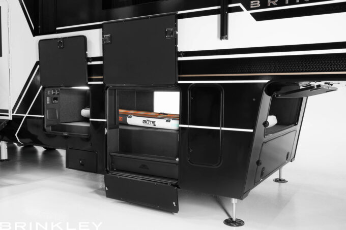 | Model G 4155 Toy Haulers 24 Model G 4155 Fifth Wheels Exterior Campside Mega 3 Way Pass Through Storage 2026 Brinkley RV 7553