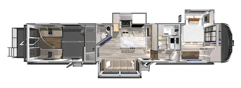 Brinkley RV Model G 4000 Toy Hauler Floorplan G4000 Toy Hauler 16 foot Garage