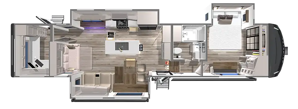 Fifth Wheel Floorplan with a Rear Office & 2nd Entry Z3515 Fifth Wheel with an Office
