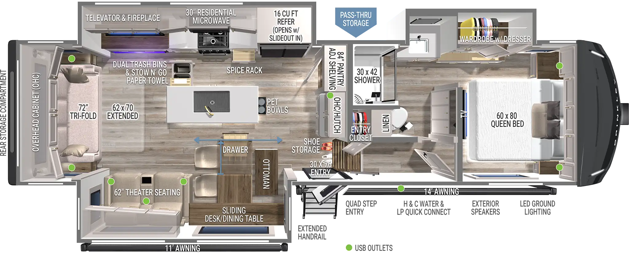 | Model Z 2900 Fifth Wheels 1 Brinkley RV Model Z 2900 Fifth Wheel Floorplan