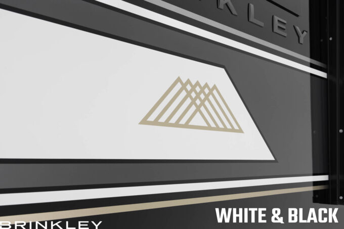 | Model G Fifth Wheel Toy Hauler Line 14 Model G Fifth Wheels Premium Exterior Premium Exterior with White Black Paint 2026 Brinkley RV 0154L