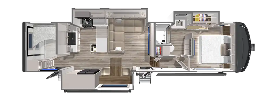 Brinkley RV Model Z 3210 Fifth Wheel with Rear Bunkroom Floorplan Fifth Wheel with a large kitchen and rear bunkroom - Z 3210