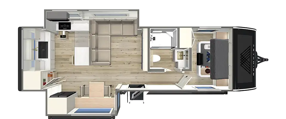 Brinkley RV I 280 Travel Trailer Floorplan Model I 280 Travel Trailers with Family Seating by Brinkley RV